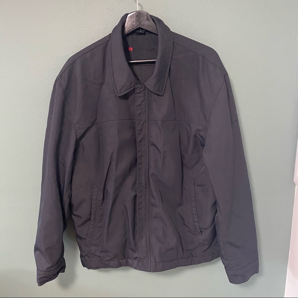 Kenneth Cole Reaction zip up Jacket dark gray blueish color size large